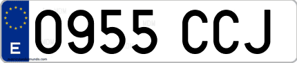 Ejemplo de matrícula de coche ordinaria 0955 CCJ
