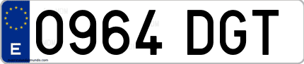 Ejemplo de matrícula de coche ordinaria 0964 DGT