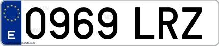 Ejemplo de matrícula española 0969 LRZ