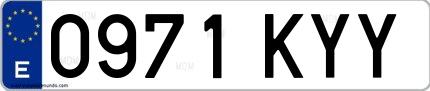 Ejemplo de matrícula española 0971 KYY