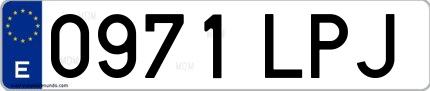 Ejemplo de matrícula española 0971 LPJ