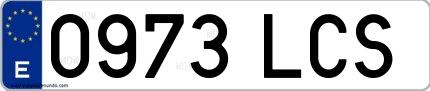 Ejemplo de matrícula española 0973 LCS