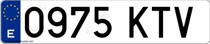 Ejemplo de matrícula española 0975 KTV