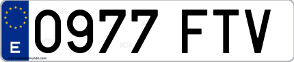 Ejemplo de matrícula de coche ordinaria 0977 FTV