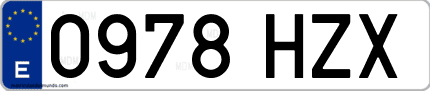 Ejemplo de matrícula de coche ordinaria 0978 HZX