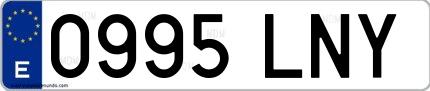 Ejemplo de matrícula española 0995 LNY