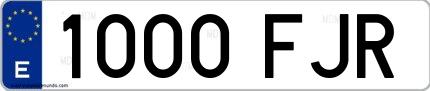 Ejemplo de matrícula española 1000 FJR