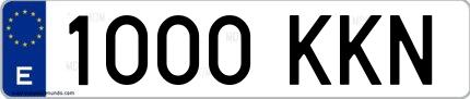Ejemplo de matrícula española 1000 KKN