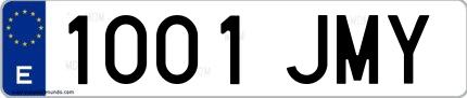 Ejemplo de matrícula española 1001 JMY
