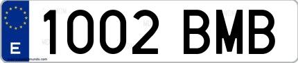 Ejemplo de matrícula española 1002 BMB