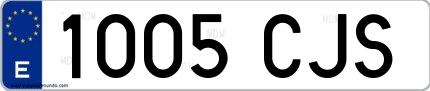 Ejemplo de matrícula española 1005 CJS
