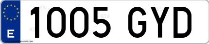 Ejemplo de matrícula española 1005 GYD