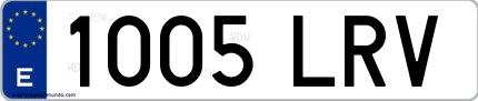 Ejemplo de matrícula española 1005 LRV