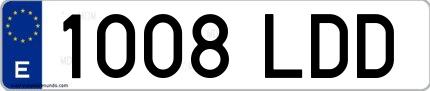 Ejemplo de matrícula española 1008 LDD