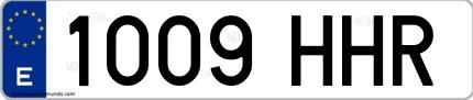 Ejemplo de matrícula española 1009 HHR