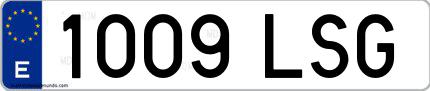 Ejemplo de matrícula española 1009 LSG