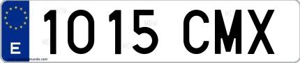 Ejemplo de matrícula española 1015 CMX