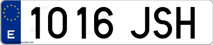 Ejemplo de matrícula de coche ordinaria 1016 JSH