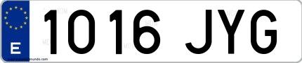 Ejemplo de matrícula española 1016 JYG