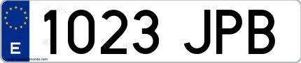 Ejemplo de matrícula española 1023 JPB