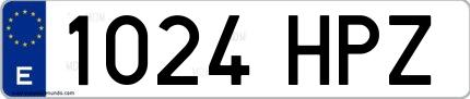 Ejemplo de matrícula española 1024 HPZ