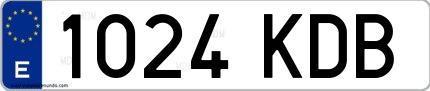 Ejemplo de matrícula española 1024 KDB