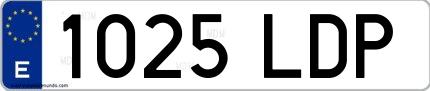 Ejemplo de matrícula española 1025 LDP