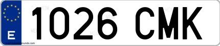 Ejemplo de matrícula española 1026 CMK
