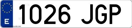 Ejemplo de matrícula española 1026 JGP