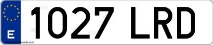 Ejemplo de matrícula española 1027 LRD
