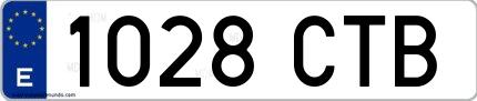 Ejemplo de matrícula española 1028 CTB
