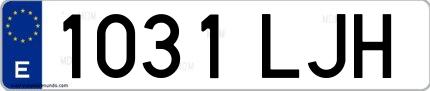 Ejemplo de matrícula española 1031 LJH