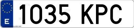 Ejemplo de matrícula española 1035 KPC