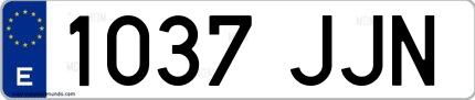Ejemplo de matrícula española 1037 JJN