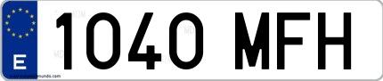 Ejemplo de matrícula española 1040 MFH
