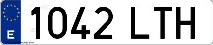 Ejemplo de matrícula española 1042 LTH