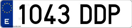 Ejemplo de matrícula de coche ordinaria 1043 DDP