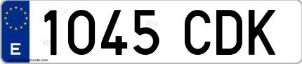 Ejemplo de matrícula española 1045 CDK
