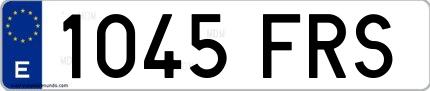 Ejemplo de matrícula española 1045 FRS