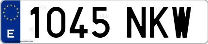 Ejemplo de matrícula española 1045 NKW