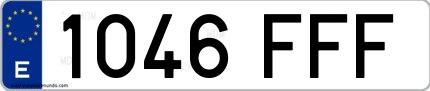 Ejemplo de matrícula española 1046 FFF