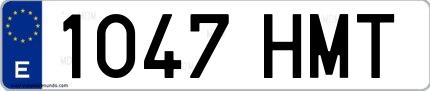 Ejemplo de matrícula española 1047 HMT