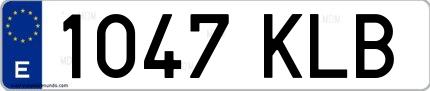 Ejemplo de matrícula española 1047 KLB