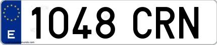 Ejemplo de matrícula española 1048 CRN