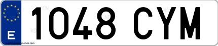 Ejemplo de matrícula española 1048 CYM