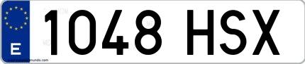 Ejemplo de matrícula española 1048 HSX