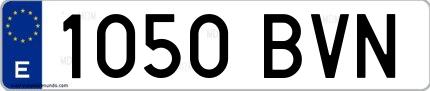 Ejemplo de matrícula española 1050 BVN