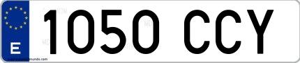 Ejemplo de matrícula española 1050 CCY