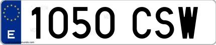 Ejemplo de matrícula española 1050 CSW