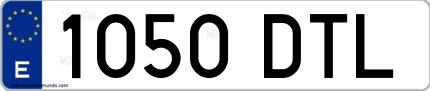 Ejemplo de matrícula española 1050 DTL